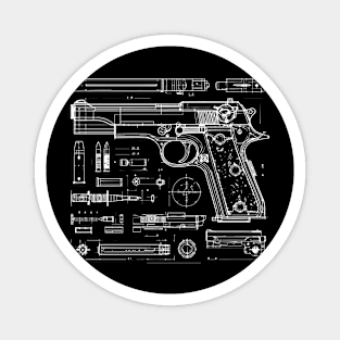 gun blueprint Magnet